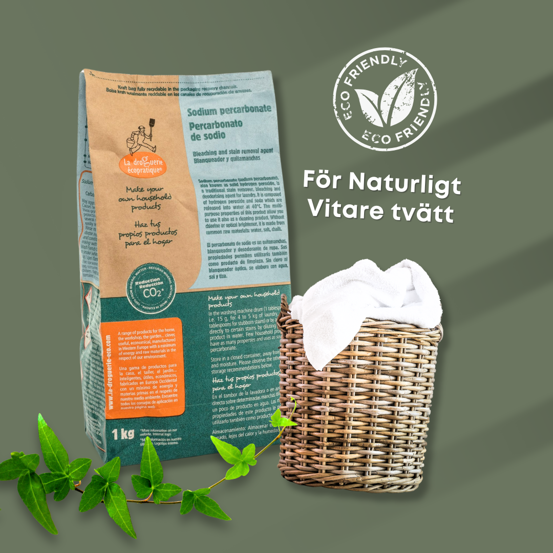 Natriumperkarbonat 1 kg, för naturligt vitare tvätt