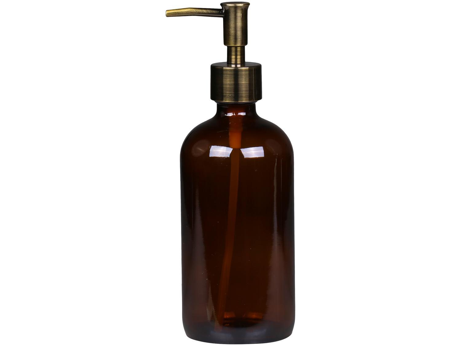 TVÅLPUMP I GLAS - MOCCA - 2 pumphuvuden - Svart & Mässing - 480 ML eller 1L