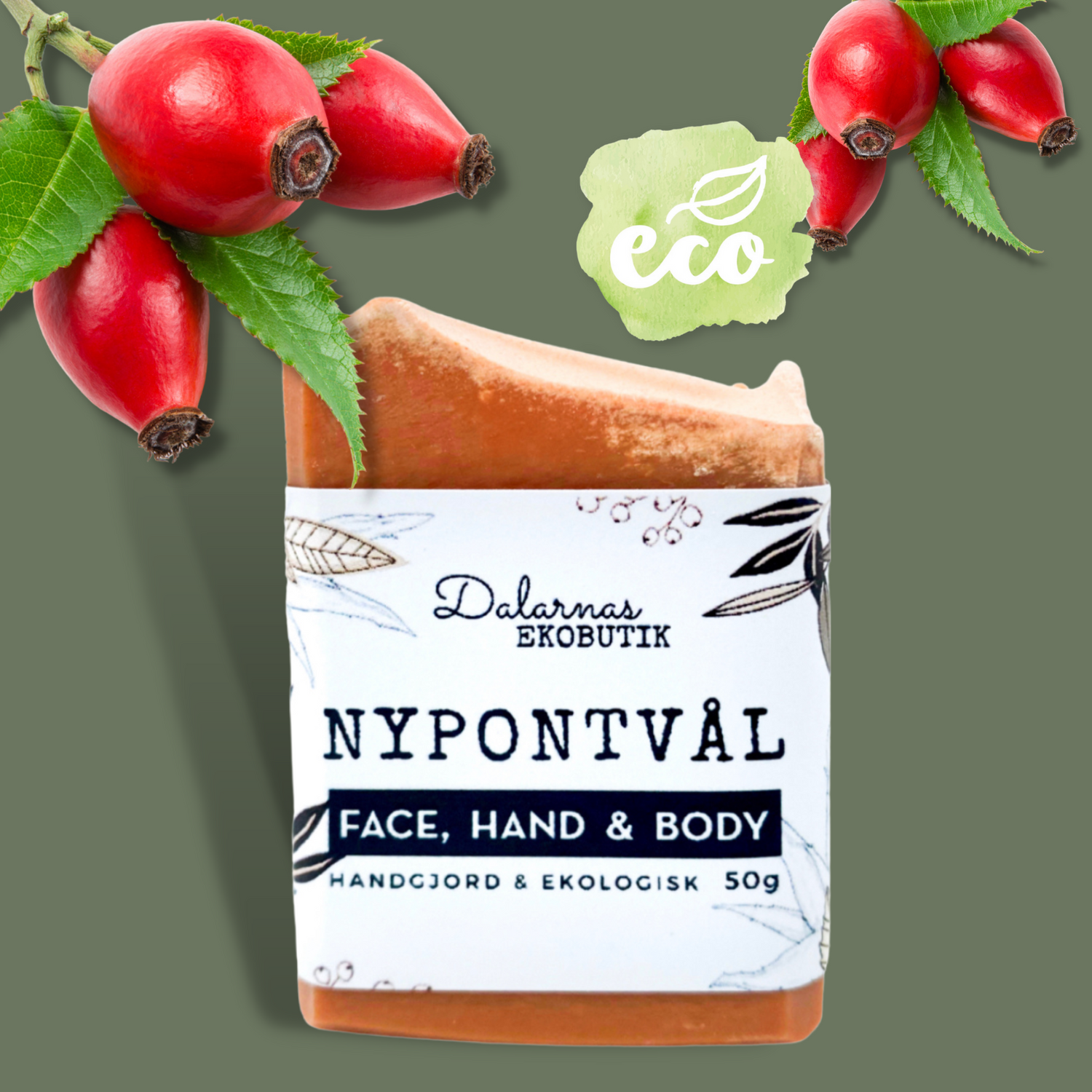 Nypontvål EKO, Deep Moisturizing Face & Body Soap