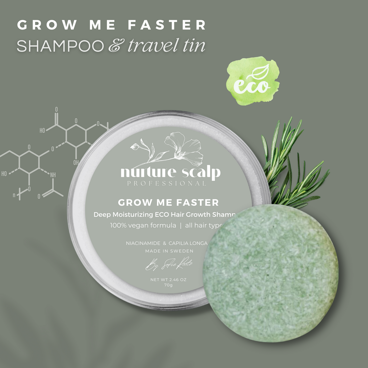 HÄMTA I BUTIK: Grow Me Faster Hair Growth Shampoo med Aktiv CAPILIA LONGA™